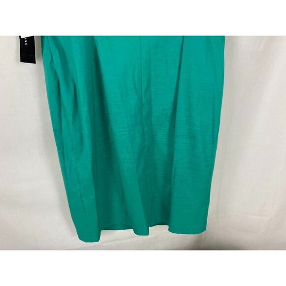 S.L. Fashion Jade Taffetta Formal Cocktail Shift Dress Flower Accent New Sz.10 - Picture 10 of 13